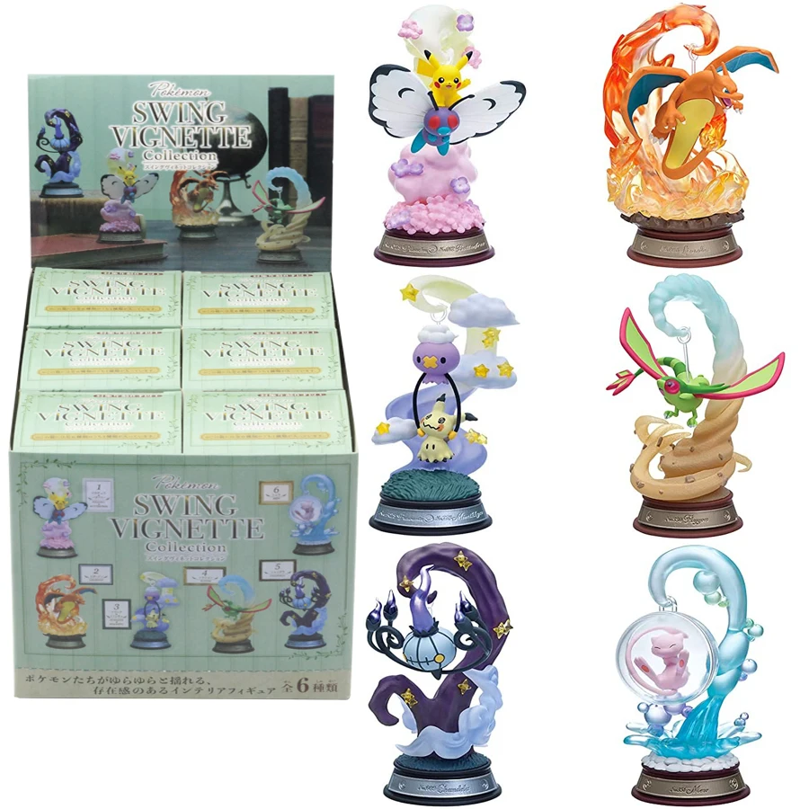 Pokemon Swing Vignette Collection Pikachu Mystery Box Eevee Blind Box Anime Figures Snorlax Surprise Gift Colletions Toy