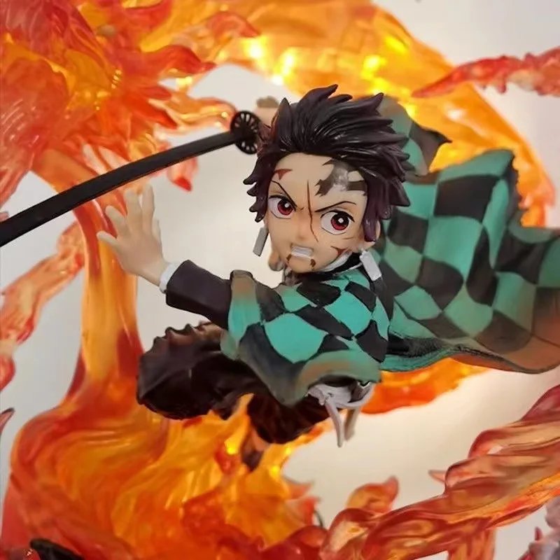 Anime Demon Slayer figure GK simplified carving Kamado Tanjiro figure, model can light up, decorative toy, Christmas gift - Image 4