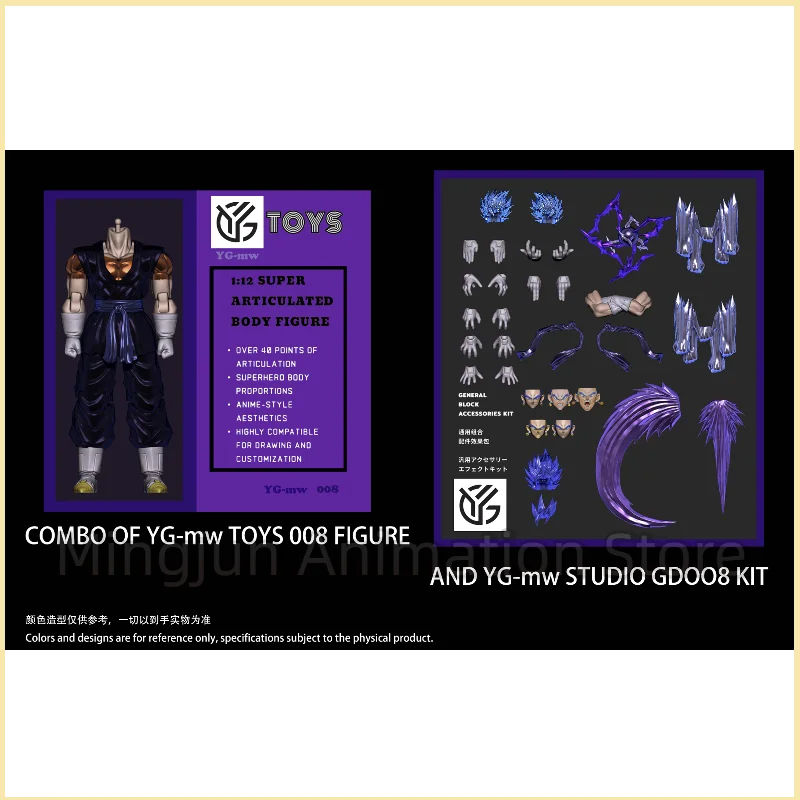 In Stock YG-mw Toys Vegito Action Figure YGmw 07 08 Vegeta Dragon Ball SHF Super Saiyan God OC Vegetto Action Figures - Image 6