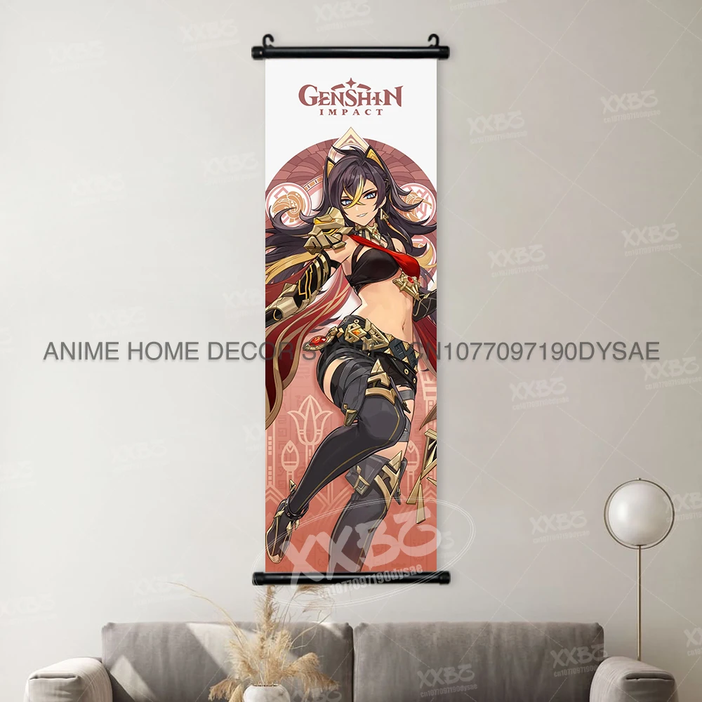 Genshin Impact Poster Arataki Itto Scroll Decorative Picture Barbara Home Decor Sucrose Wall Art Kamizato Ayato Hanging Painting - Image 10
