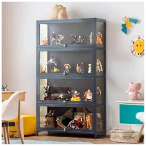 Display Cabinet Curio Cabinet with Acrylic Doors, Figures and Curio Collection Display Case, Floor Standing Clear, Customized