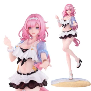 22CM Anime Game Honkai Impact 3rd Elysia Figure Gift+ 1/8 Summer Miss Elf Ver Standing Model Toy Doll Aciton Figure PVC