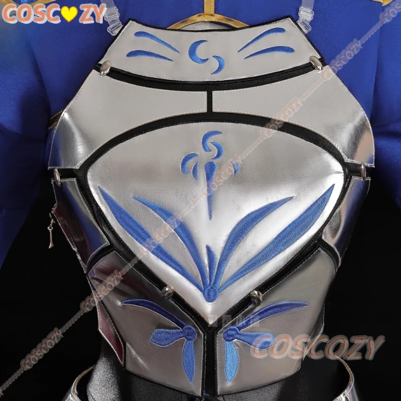 Game Fate Stay Night Altria Pendragon Cosplay Costume Saber FGO Altria Pendragon Combat Dress Role Play Clothing Blue Suit - Image 5