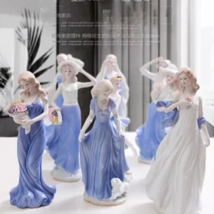 Elegant European Ceramic Figurine - Western Beauty Decor for Living Room, Bar Cabinet, TV Stand