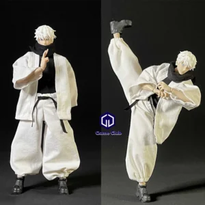 Romankey 1/12 Scale Male Soldier Jujutsu Kaisen Gojo Satoru Combat Clothing Samurai Uniform Kimono For 6in Action Figures Body