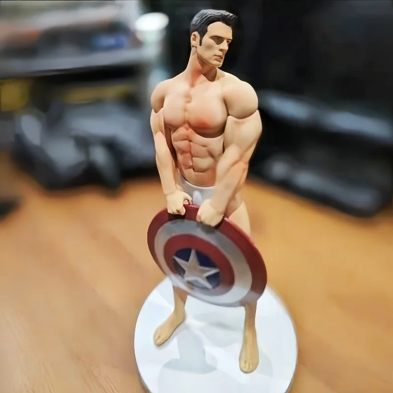 Captain America Chris Evans Artistic Handheld Action Figure With Accessories Collection Spot Goods Mobile PVC Model Toys Gift