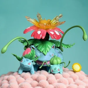 In-Stock Upgrade Full Painted Bulbasaur Ivysaur Venusaur Evolution Set Figure Anime Model Trendy Toy Decorative Ornaments