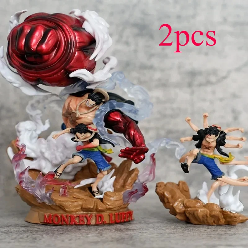2pcs One Piece Anime Battle of Onigashima Action Figures - Supernova Three Captains Luffy Kid Law Collectible Models Gift Toy