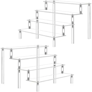 1-5 Tier Acrylic Display Stand,Clear Display Riser Rack for Cupcake,Perfume Doll Décor and Organizer Amiibo Funko POP Figures