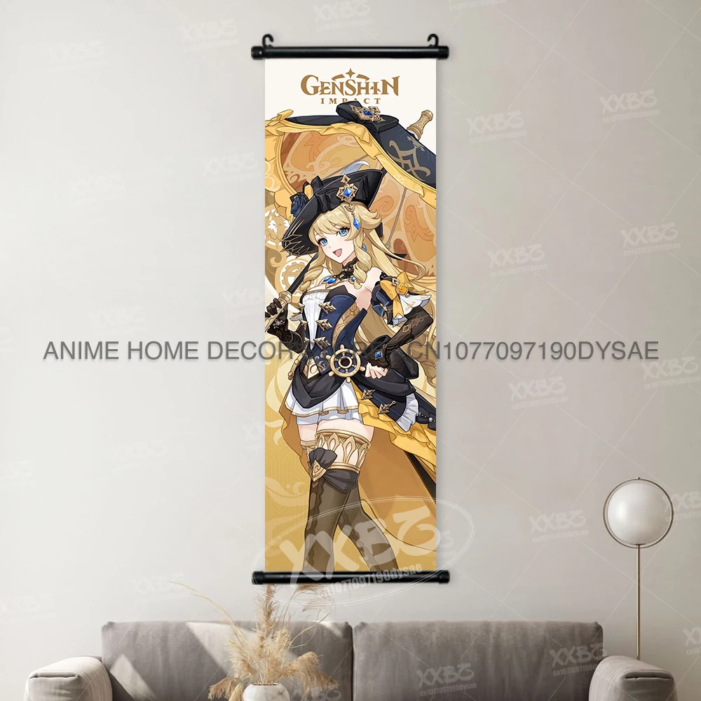 Genshin Impact Poster Arataki Itto Scroll Decorative Picture Barbara Home Decor Sucrose Wall Art Kamizato Ayato Hanging Painting - Image 35