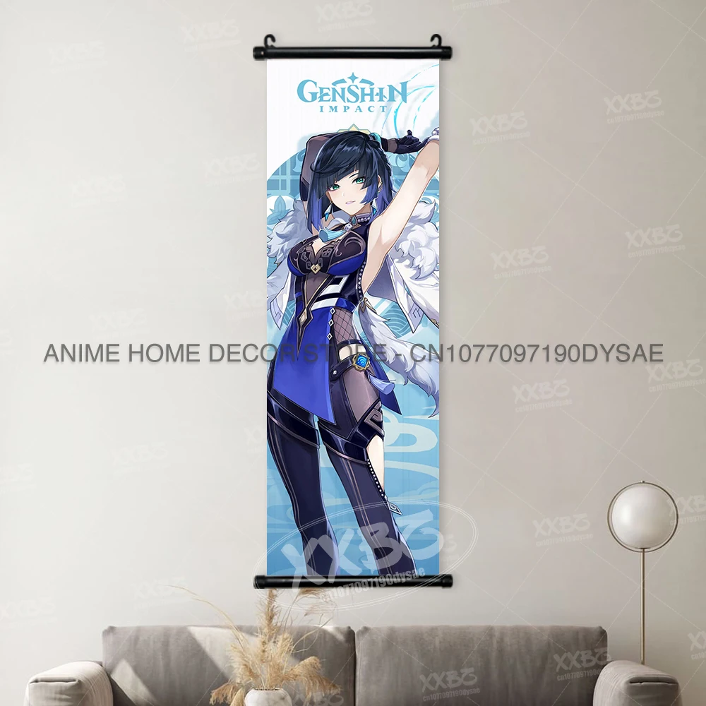 Genshin Impact Poster Arataki Itto Scroll Decorative Picture Barbara Home Decor Sucrose Wall Art Kamizato Ayato Hanging Painting - Image 38