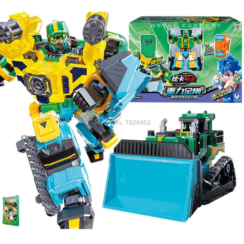 New Metal Cardbot Transforming Robot to Car Action Figures BLUE COP with Card Transformation Car Toys for Child Gift - Image 11