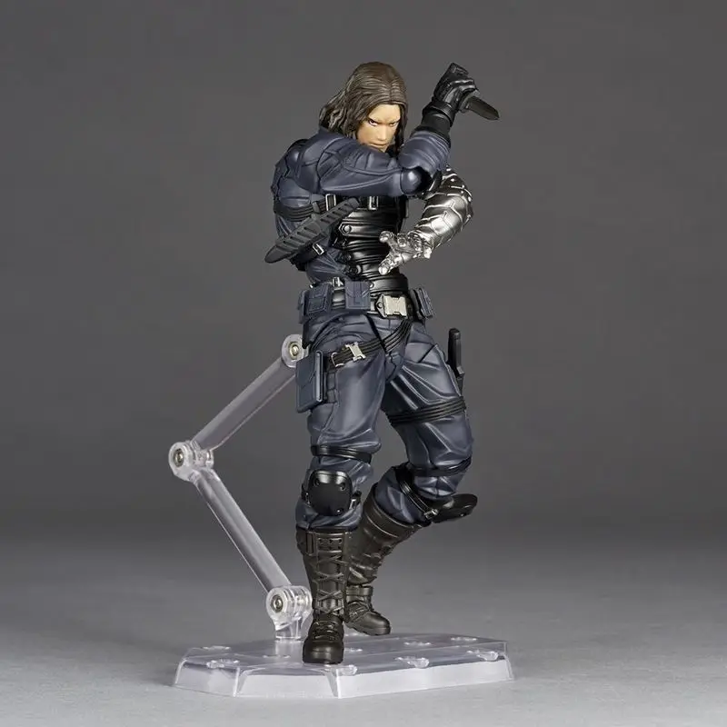 New Kaiyodo Winter Soldier Revoltech Amazing Yamaguchi Bucky Barnes Captain America Anime Action Figures Movable Collectible Toy - Image 6