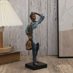 Traveler Sculpture - Abstract Resin Decor for Home & Office, Versatile Indoor/Outdoor Accent Piece