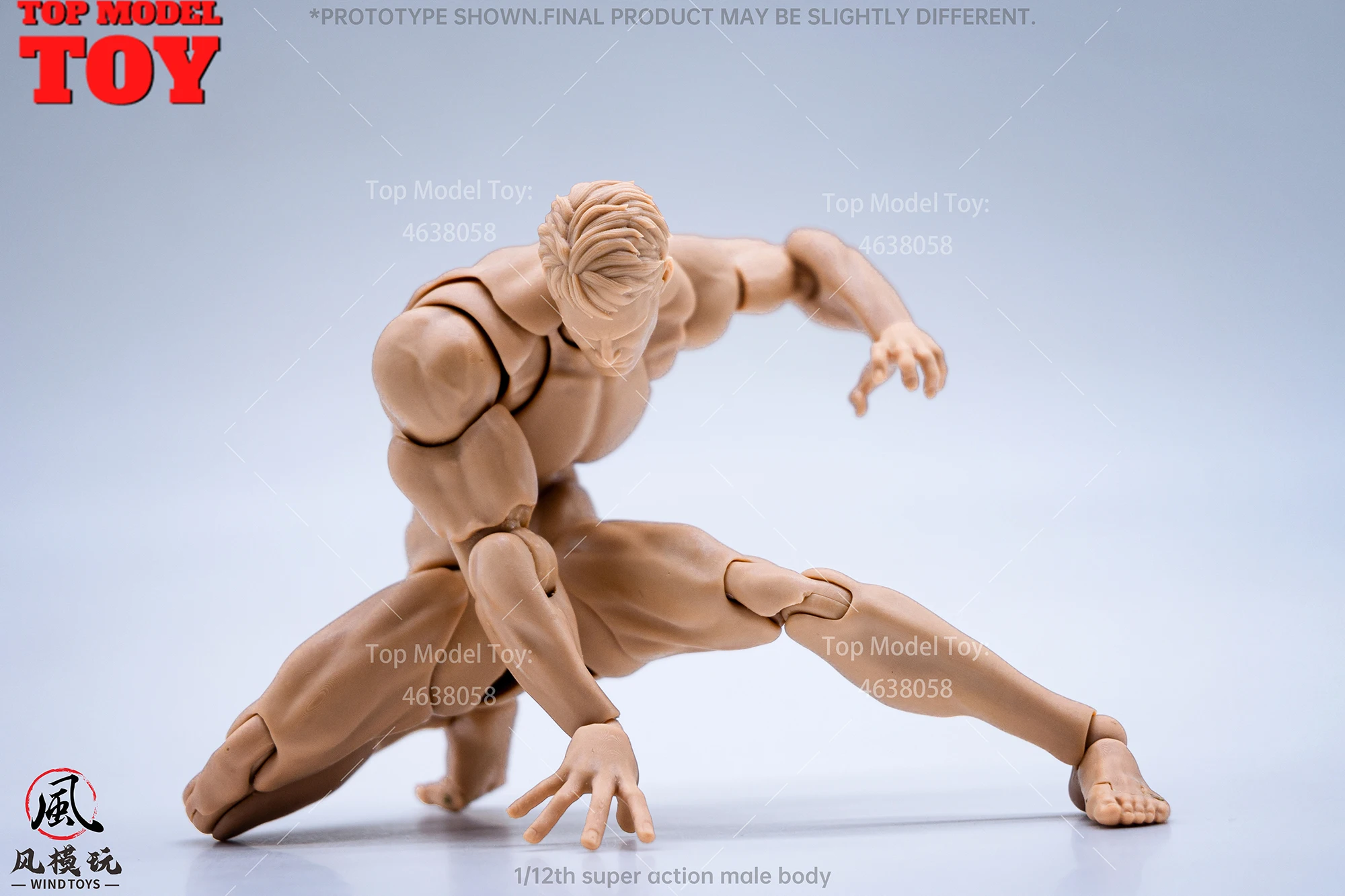 In Stock Wind Toys 1/12 Male Muscle Super Flexible Joint Body 16cm Man Action Figure Doll Model with Head Sculpt 7 Pair of Hands - Image 4