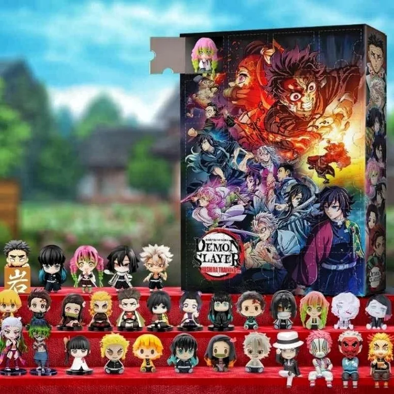 2025 Demon Slayers Advent Calendar Christmas Countdown Calendar 2DAnime Figure 24Day Surprise Box Peripheral Children’s Toy Gift