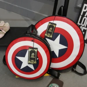 Marvel New Captain America Shield Large Capacity Backpack Men and Women Creative Personality School Bag Student Gift