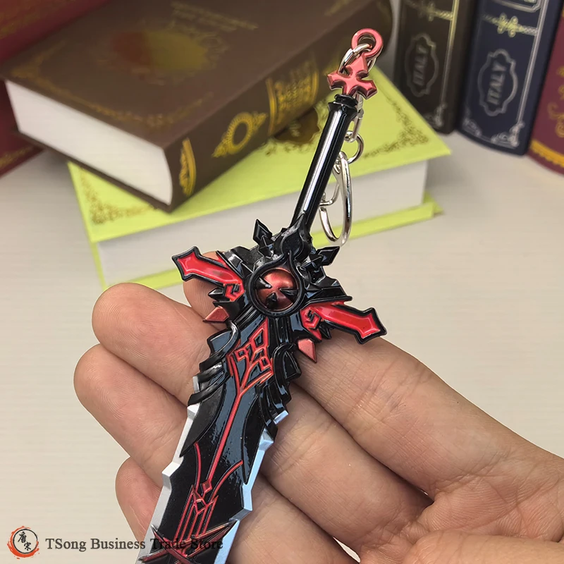 Genshin Impact Diluc‘s Wolf‘s Gravestone Full Metal Replica 17cm Detailed Collectible Model Keychain for Cosplay Display Jugue - Image 4