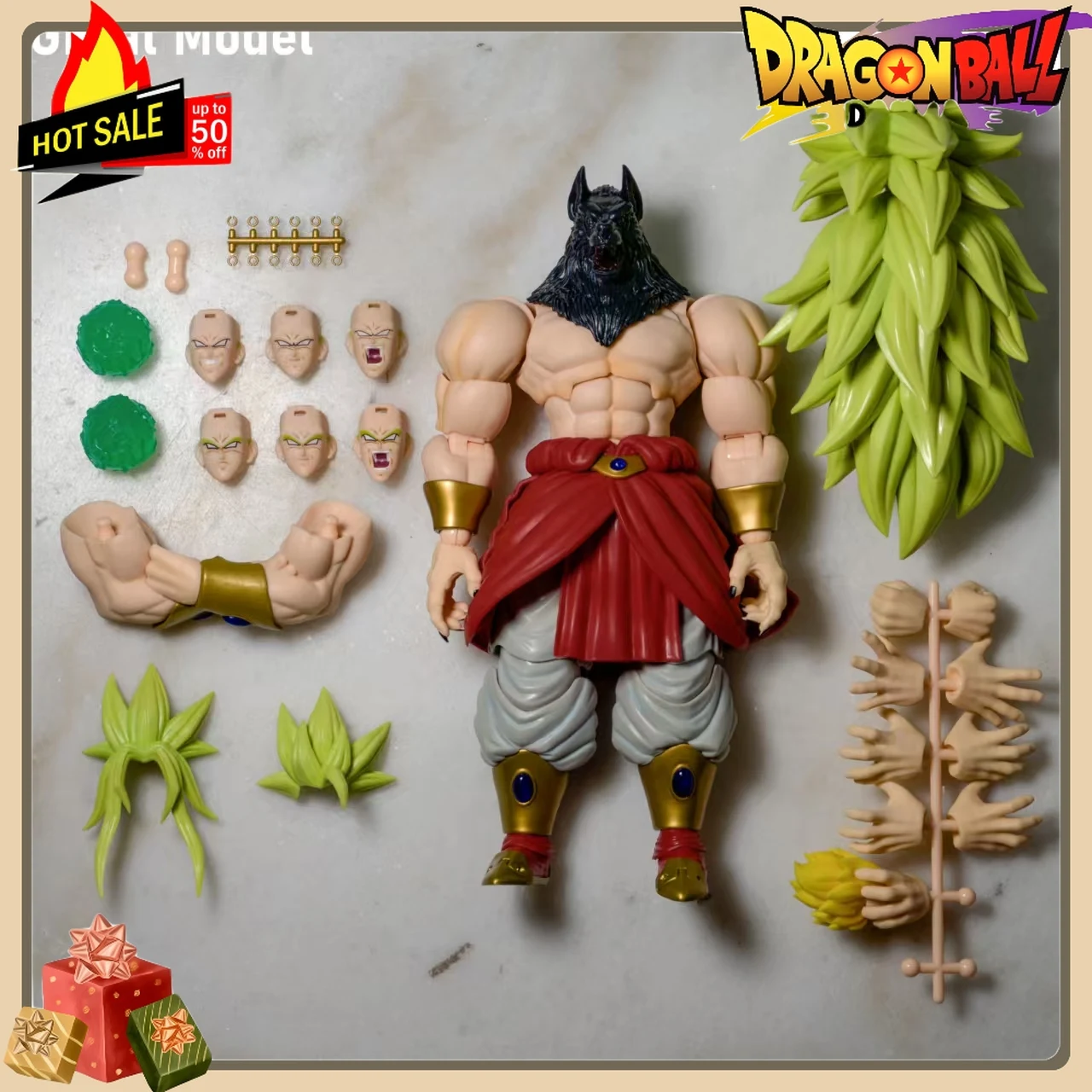 5 -hour shipping Great Model GM  Dragon Ball SHF Broli Super 01A  01B 01C 3.0 Body Large Scale Action Doll Toy