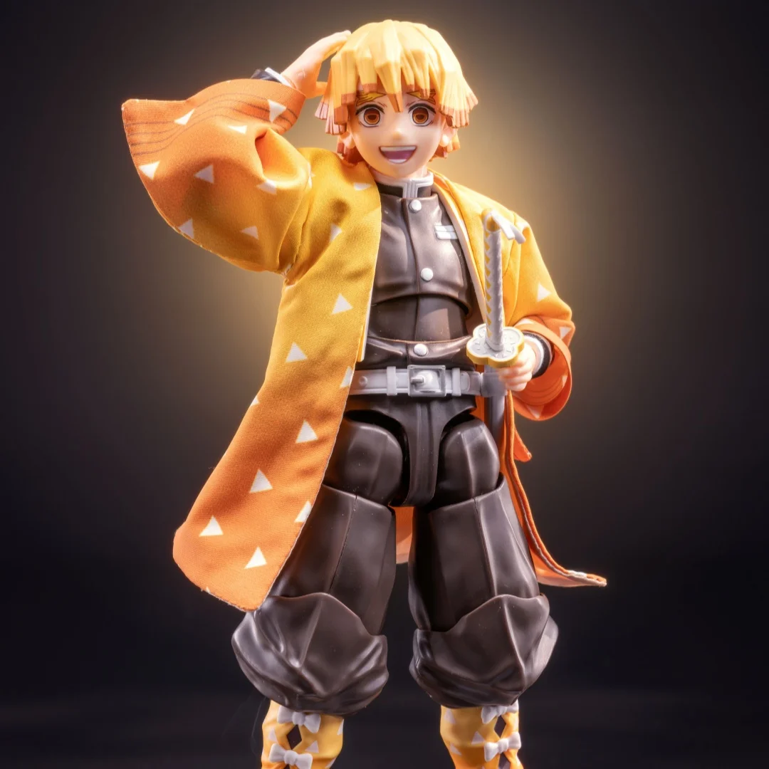 Demon Slayer Shf Anime Handmade Agatsuma Zenitsu Cloak kimono and feather weaving Built In Iron Wire Is Suitable for 1/12 Toy - Image 5
