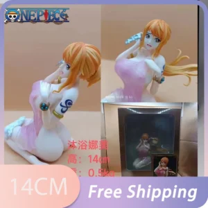 14cm Anime ONE piece Figurine Boa Hancock Nami Bathing Pvc Action Figures Girl Model Collection Dolls Toys Gift