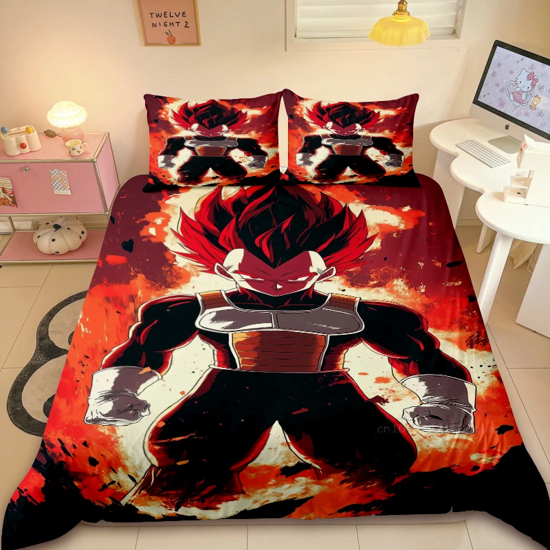 Dragon Ball Teens 3pcs Duvet Cover Set Cartoon Super Saiyan Bedding Set Twin Full Comforter Cover Soft Cozy for Bedroom Decor - Image 14