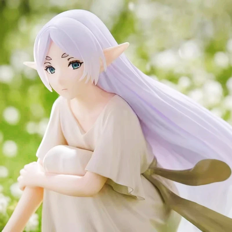10cm Frieren: Beyond Journey’S End Frieren Squat Posture Anime Figure PVC Model Statue Collection Desktop Decoration Ornament