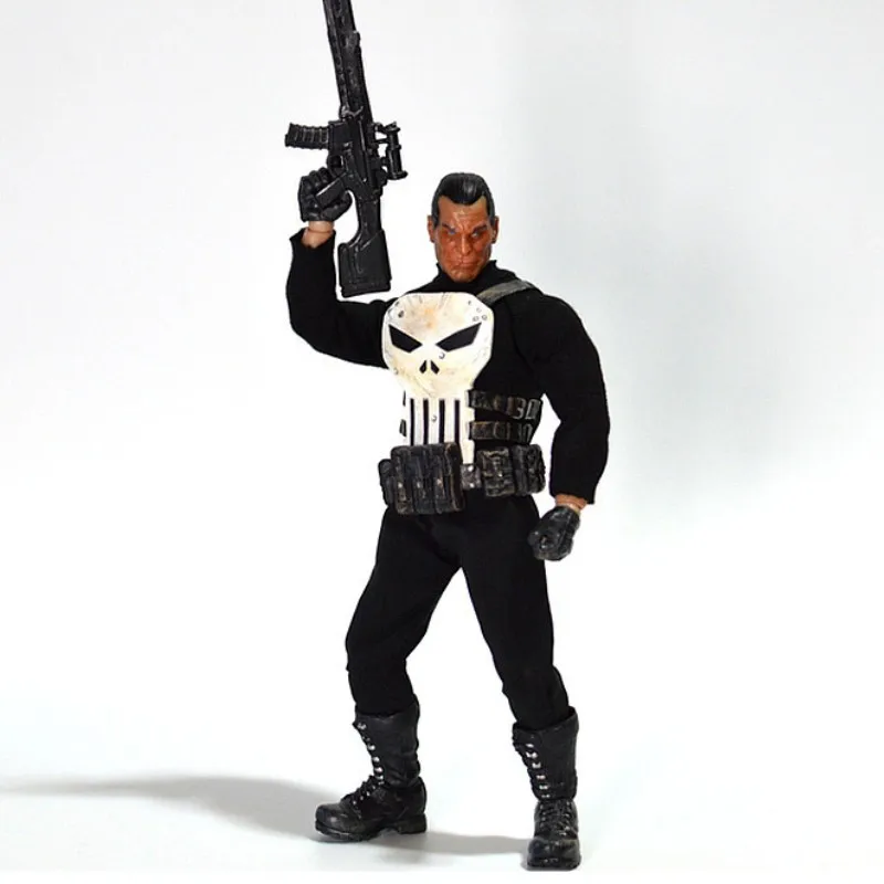 Marvel 1/12 Mezco Ant Punisher Sdcc Cloth Movable 6-inch Figure Doll Hand-made Model White Penalty Uncle Skull Carving Toys - Image 3