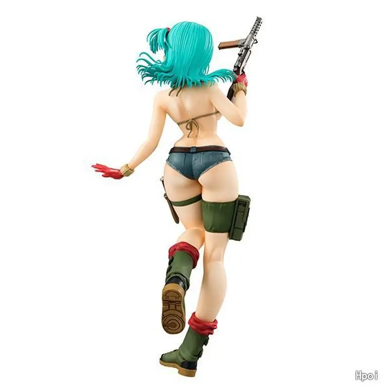 Dragon Ball Girls Bulma Figure: Military Uniform & Bikini Version, Anime Collectible Doll, Boxed Model Gift for Boys and Fans