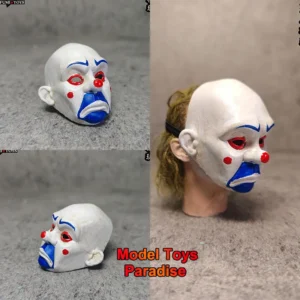 1/12 1/6 Men Soldier Robber Clown Mask Super Villain Heath Ledger Mask Fit 6inch 12inch Action Figure Body