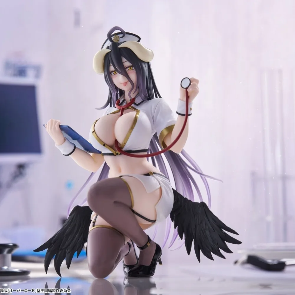 In Stock TAITO Original Genuine Overlord IV Albedo Nurse Ver 13cm Sexy Anime Girl Collections Model Toy Desktop Cute Figure Gift