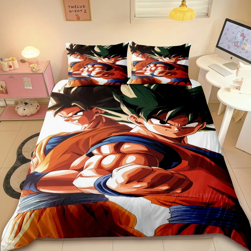 Dragon Ball Teens 3pcs Duvet Cover Set Cartoon Super Saiyan Bedding Set Twin Full Comforter Cover Soft Cozy for Bedroom Decor - Image 8