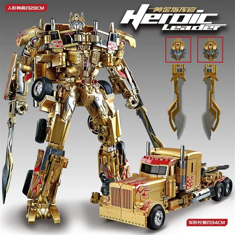 30CM Transformation Optimus Prime Bumblebee Megatron Black Gold Robot Toy Alloy Star Commander Truck Car Toy Action Figure Gift - Image 14