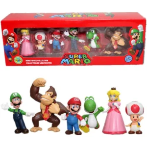 In Stock Super Mario Bros Pvc Action Figure Toys Dolls Model Set Luigi Yoshi Donkey Kong Mushroomfor Kids Birthday Gifts