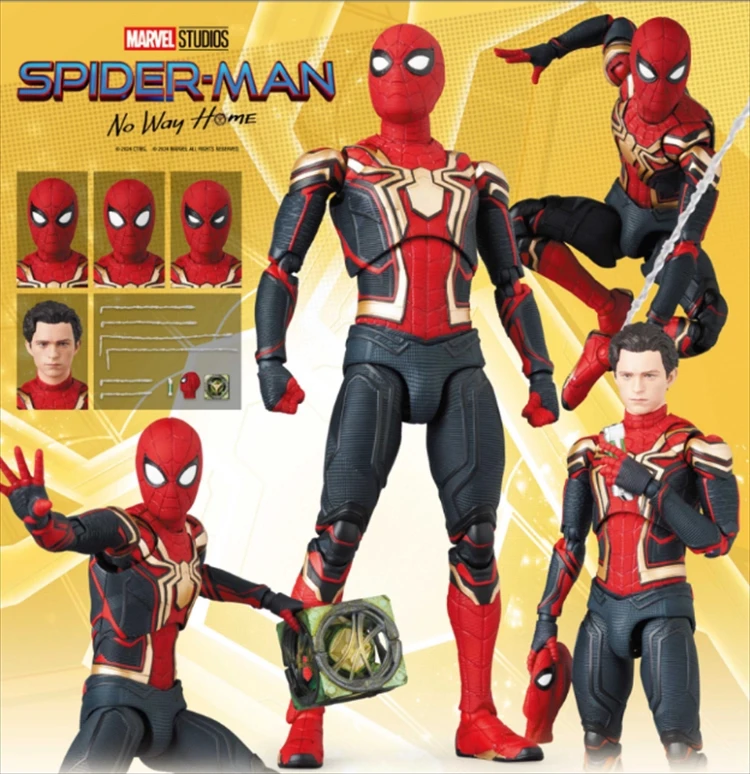 In Stock Original Marvel 1/12 Spider-Man Action Figures Medicom Mafex Spider-Man: No Way Home Fusion Suit Collectible Model Toy - Image 7