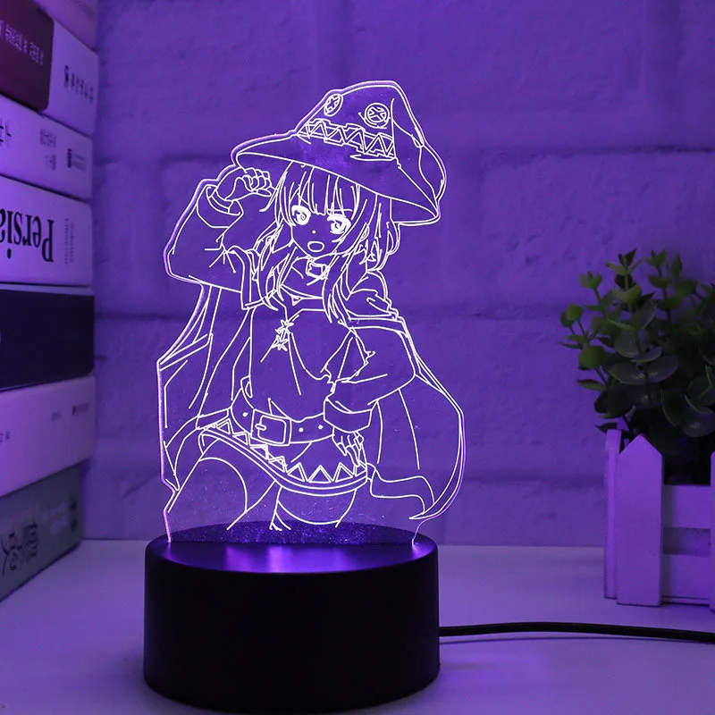 Genshin Impact 3D LED Night Lights Anime Figure Aether Lumine Hu Tao Keqing Klee Qiqi Desk Lamps Kids Kawaii Bedroom Decoration - Image 17