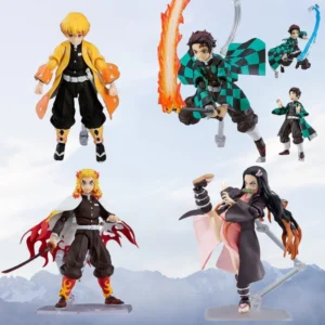Figma Zenitsu Agatsuma 522-DX Kamado Tanjiro 498-DX Nezuko 508-DX Kyojuro Rengoku 553 Action Figure Joints Moveable Model Toy
