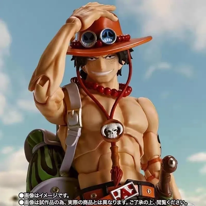 17cm Anime One Piece Super Popular Character Fire Circle Ace Doll Model Joints Can Start To Do High Quality Ornaments Toy Gifts
