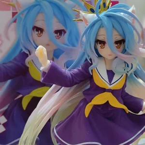 In stock anime no game no life: zero shiro desktop cute white figure for cat ear t-shirt 10cm model toy figure ornaments present