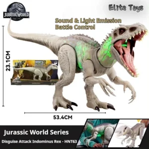 Mattel Jurassic World Indominus Rex Dinosaur Model Camouflage Attack Action Figure Realistic Light&Sound Emission Kids Toy Gift
