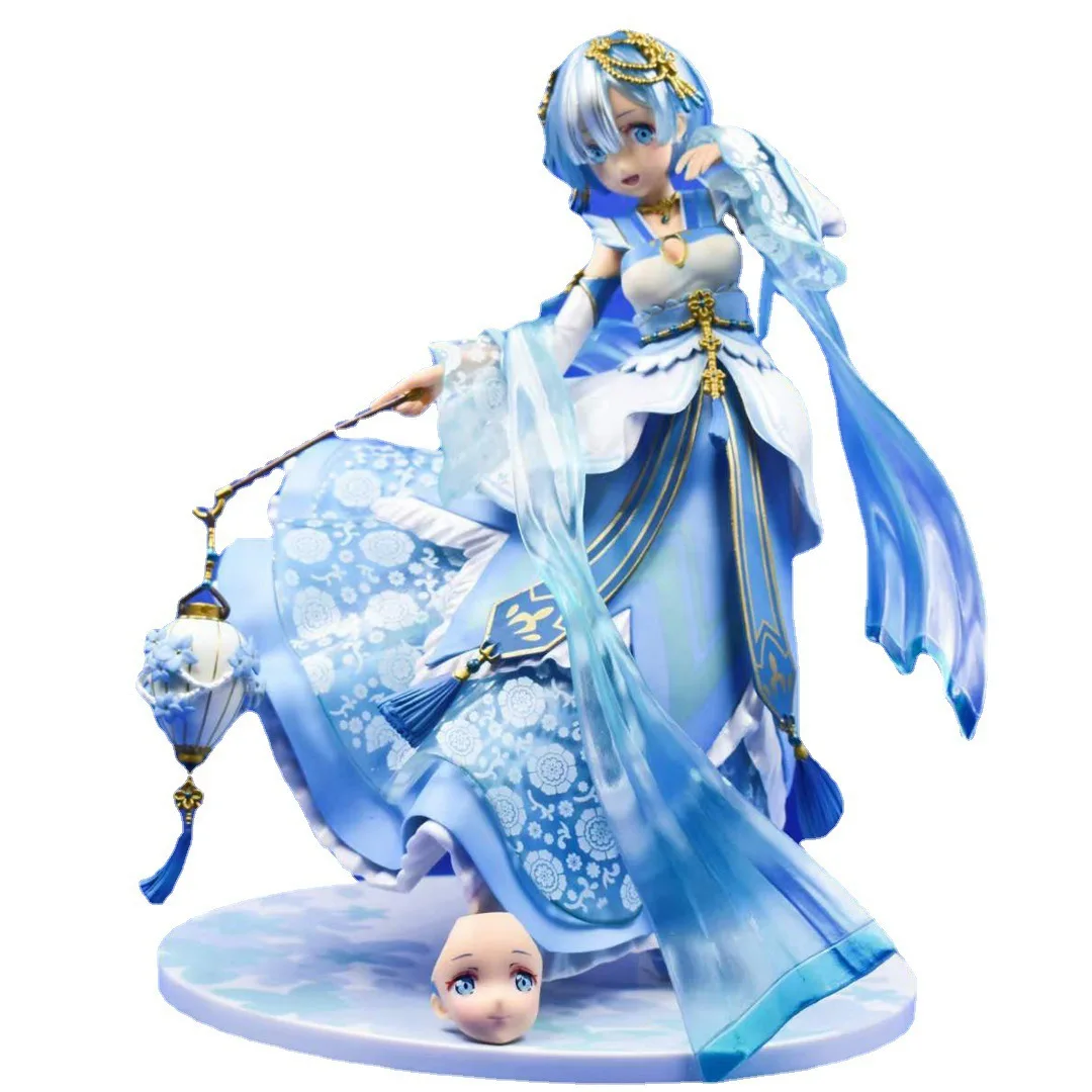 Rem Collectible Action Figure Re Zero Starting Life In Another World Hanfu Style Face Swapable Model With Lantern For Anime Fans - Image 5