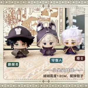 Identity V Small Sitting Pose Doll Keychain - Prospector Night Watch & Hermit Plush Doll Collectible Gift