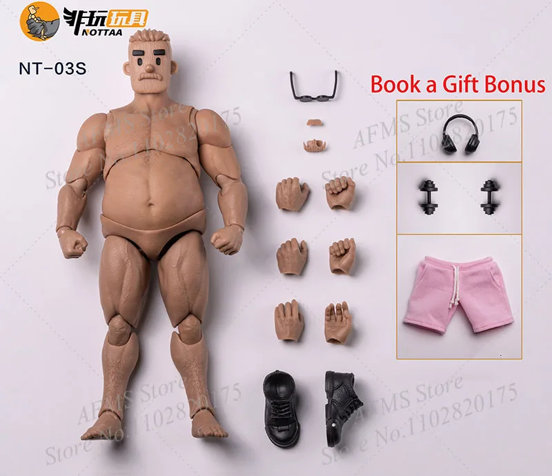 Notaman 1/12 Scale Collectible Figure Sport Middle-Aged Man Fitness Fanatic 17Cm Super Flexible Joint Action Figure Soldier - Image 8