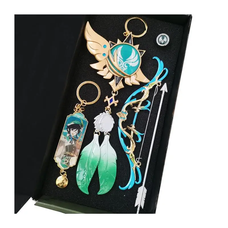 Multiple Character Props Anime Toys Genshin Impact Raiden Shogun Cosplay Keychain Luminous Element Weapons Eye of God Gifts - Image 5