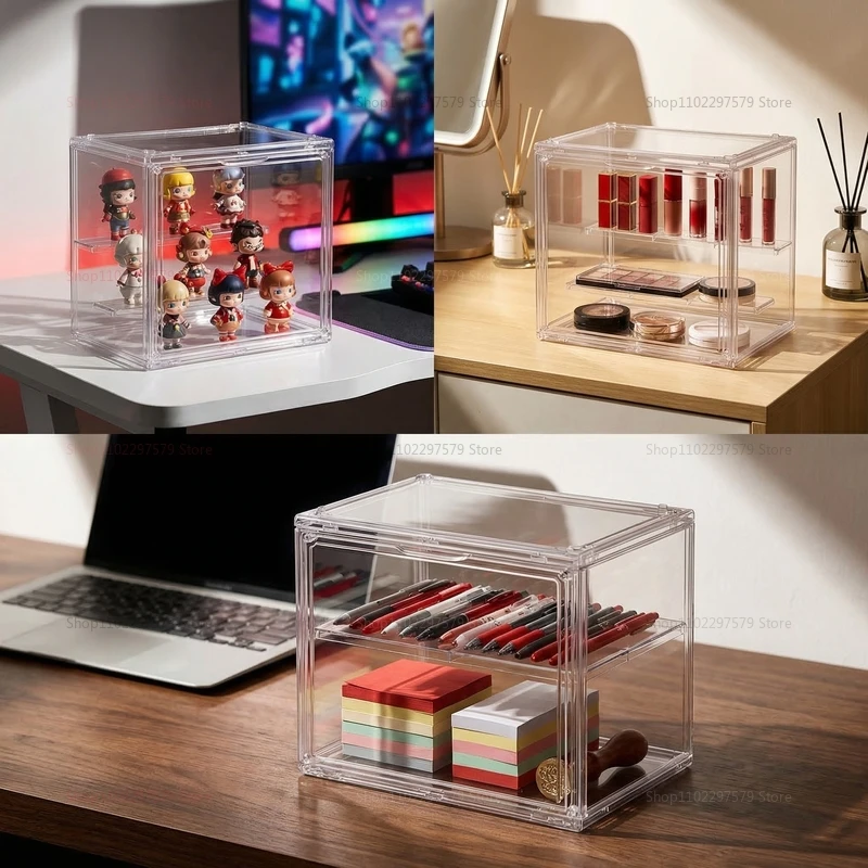 Acrylic Display Stand High Clarity Blind Box Organizer for Anime Collectible Mini Figures Badge Holder Model Showcase Cabinet