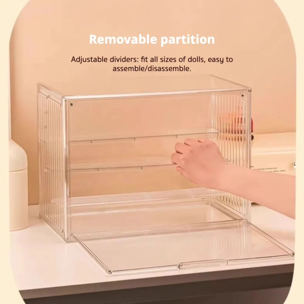 Transparent Acrylic Display Case Magnetic Closure Large Capacity Collectible Storage Box for Figurines Desktop Organizers Box