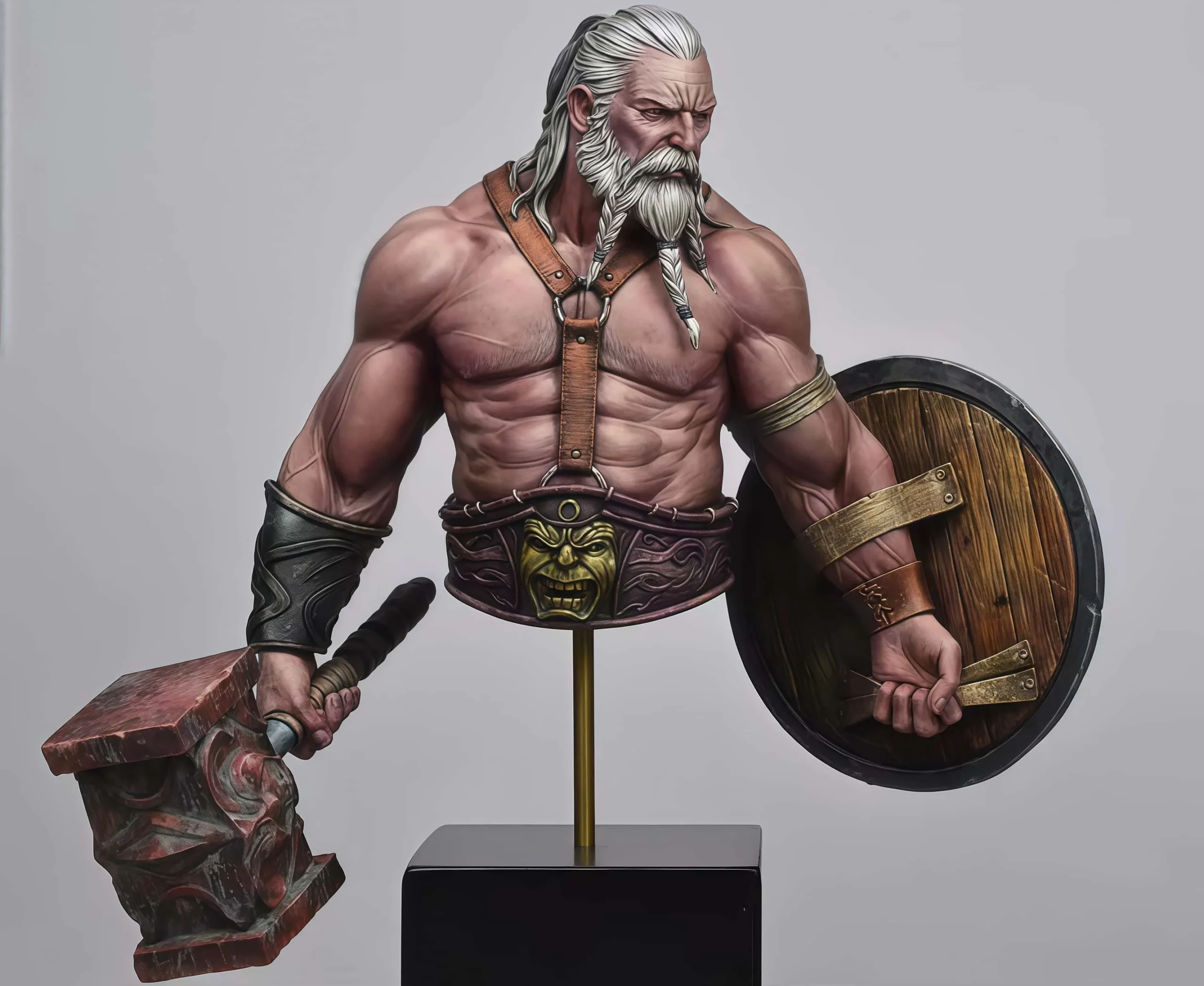 1/10 resin model GK, Viking warrior bust, unassembled and uncolored kit