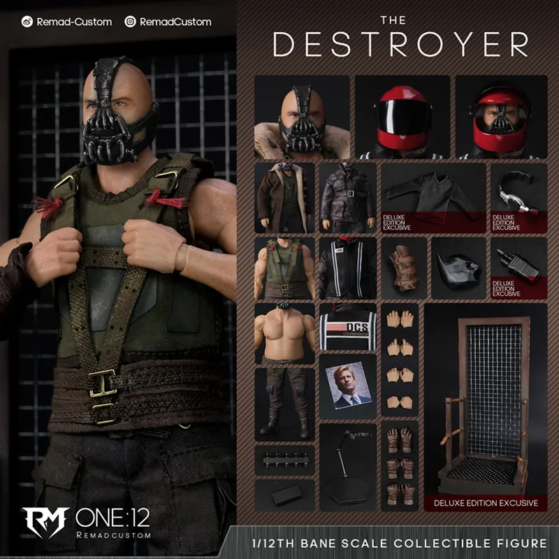 1/12 Scale Remad Custom Rm-001 Batman Destroyer Bat Killer Bane Action Figure 6 Inch Full Set Male Soldier Collectible Model Toy