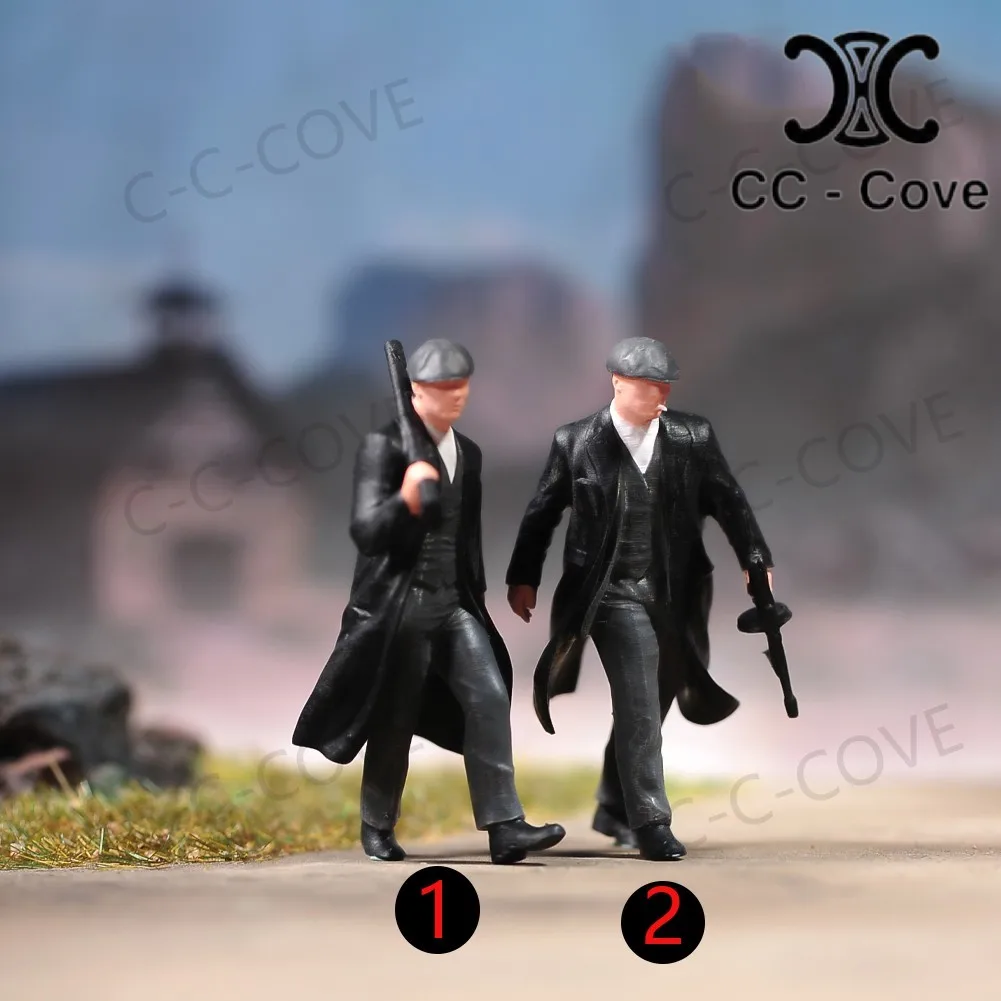 Miniature 1/18 1/24 1/43 1/64 1/87 Gangster Man Wearing Duckbill Hat Holding Gun Painted Figure Model Toys Mini Scene Props - Image 14