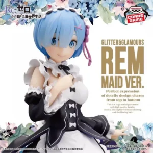 Original Bandai Namco Banpresto Re Zero-Starting Life In Another World Glitter Glamours Rem Maid Ver. PVC 24Cm Figures Model Toy